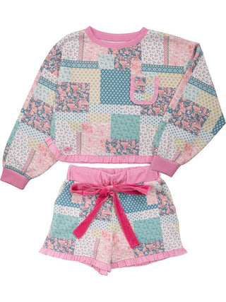Cozy Up Long Sleeve Pajama Set in Quilt