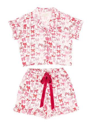 Sleep It Off Short Sleeve Pajama Set in Bows