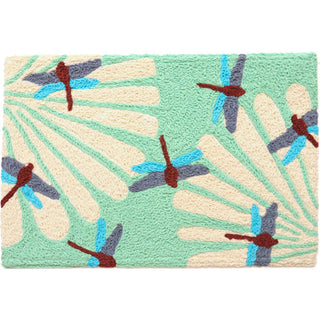 Dragonflies on White Flowers Rug