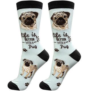Life Is Better With A Pug Crew Socks