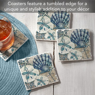 Tide Pool Shells Coaster 4 Pack Set