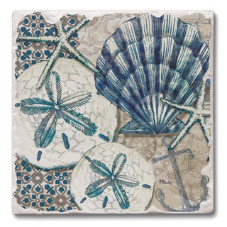 Tide Pool Shells Coaster 4 Pack Set