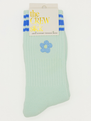 Flower Kinda Cozy Embroidered Crew Socks