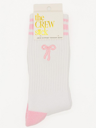 Big Bow Kinda Cozy Embroidered Crew Socks
