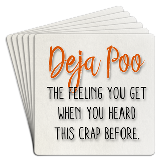 Bar Coaster Pack of 6| Deja poo