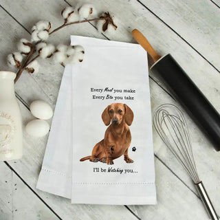 Red  Dachshund Kitchen Towel