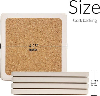 Calories Don't Count 4pk Absorbent Stone Coaster Set 4.25"