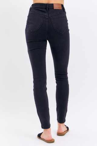 Judy Blue High Waist Pull On Skinny Jeans In Black