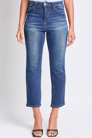 Luxe High Rise Vintage Stretch Straight Leg Jeans In Medium Wash