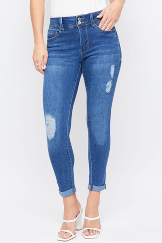 Pocket 2 Button Roll Cuff Ankle Jeans In N08