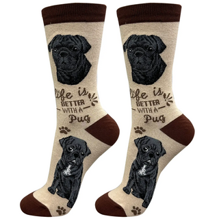 Life Is Better With A Pug Crew Socks