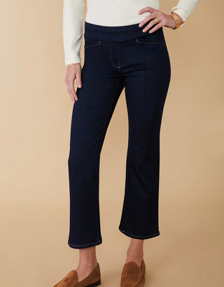 Maren Denim Kick Flare Pants In Dark Rinse Wash