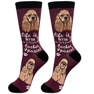Life Is Better With A Cocker Spaniel Crew Socks