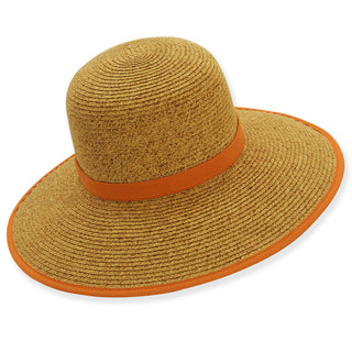 Pearl Cove Paper Braid Backless Hat in Orange