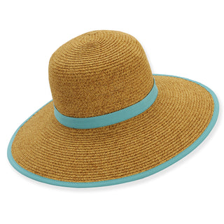 Pearl Cove Paper Braid Backless Hat in Sky Blue