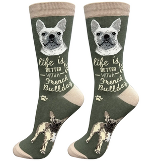Life Is Better With A French Bulldog Crew Socks
