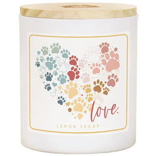 Paw Print Love Candle - Lemon Sugar