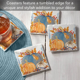 Denim Harvest Absorbent Tumbled 4 Pack Tile Coaster