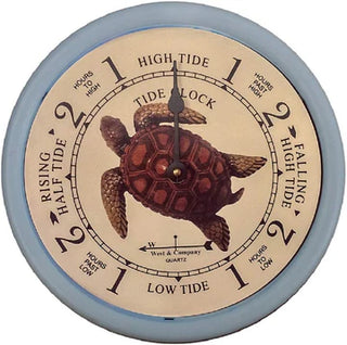 Swimming Turtle Tide Clock with White Frame