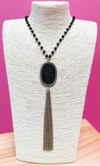 Dixie Tassel Necklace in Black