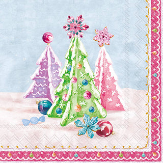 Sugared Up Christmas Tree Cocktail Napkins - 20 Ct.