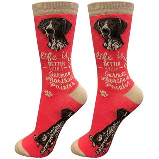 Life Is Better With A German Shorthaired Pointer Crew Socks