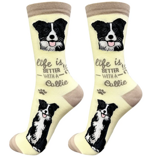 Life Is Better With A Border Collie Crew Socks