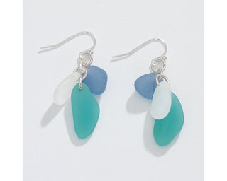 Sea Glass Cluster Earrings