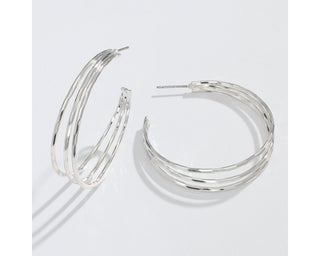 Silver Strand Hoop Earrings