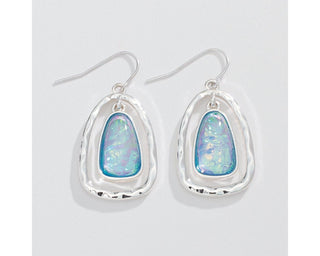 Hammered Opalescent Drop Earrings