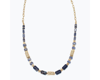 Sodalite & Gold Bead Necklace