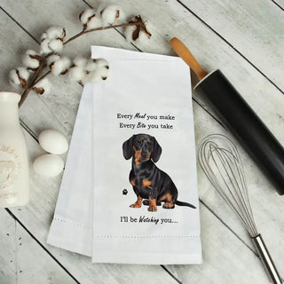 Black Dachshund Kitchen Towel