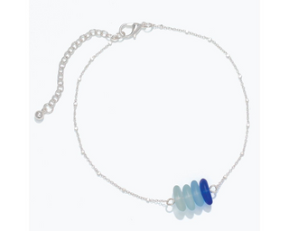 Silver And Sea Glass Anklet