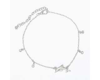 Silver Dolphin & Dangle Charms Anklet