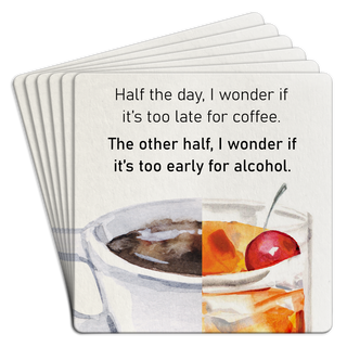 Bar Coaster Pack of 6| Half the day I wonder