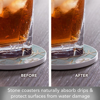 Linen Shells Round 4 Pack Coaster Set