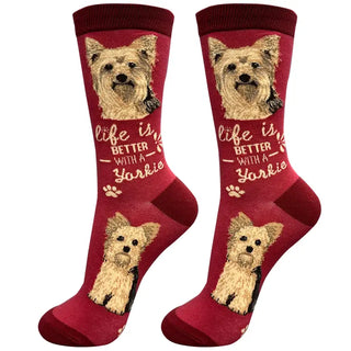 Life Is Better With A Yorkie Crew Socks