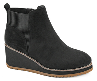 Corkys Apple Sauced Booties In Black Faux Suede