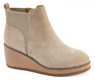 Corkys Apple Sauced Booties In Sand Faux Suede