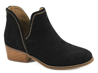 Corkys Bluffin Booties In Black Faux Suede