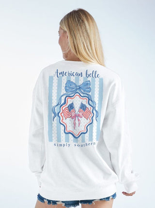 Youth American Belle Crewneck in White
