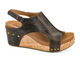 Corkys Carley Wedge In Espresso Crinkle