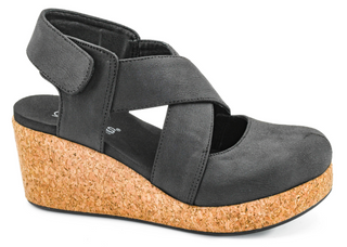 Corkys Case Closed Wedge Sandals In Black