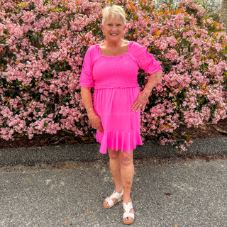 Beachtime Alexandria Rouched Sleeve Dress - Final Sale