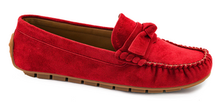 Corkys Driving Miss Daisy Loafers In Red Faux Suede