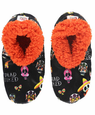 Dead Tired Orange Fuzzy Feet Slipper