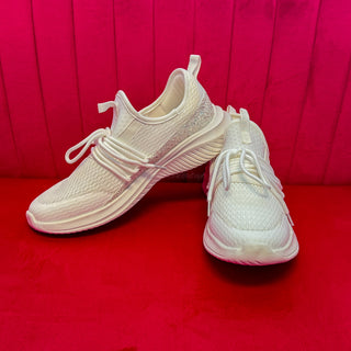 Soft Serve Sneaker in White Chunky Glitter