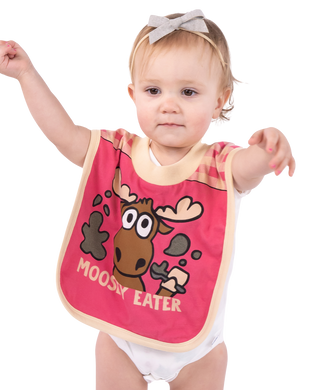 Pink Moosey Eater Bib