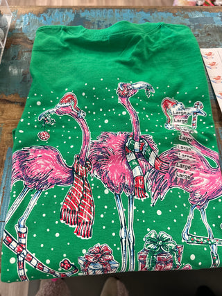 Flamingo Buddies Holiday Long Sleeve Tee