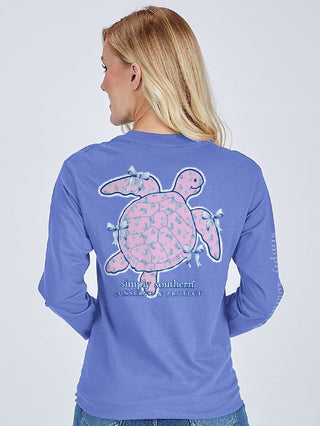 Tiny Flowers Turtle Tracker Long Sleeve T-Shirt in Bali